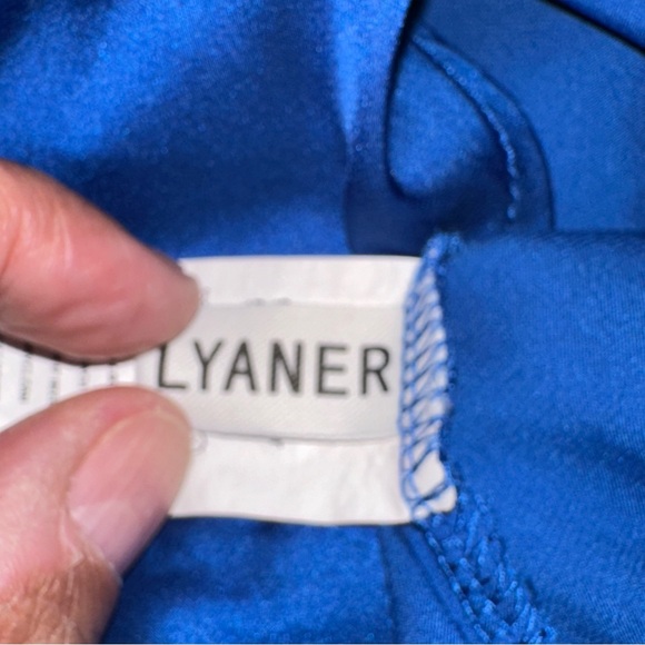 Lyaner Womens XL Royal Blue Cowl Neck Long Sleeve Blouse - Picture 5 of 8